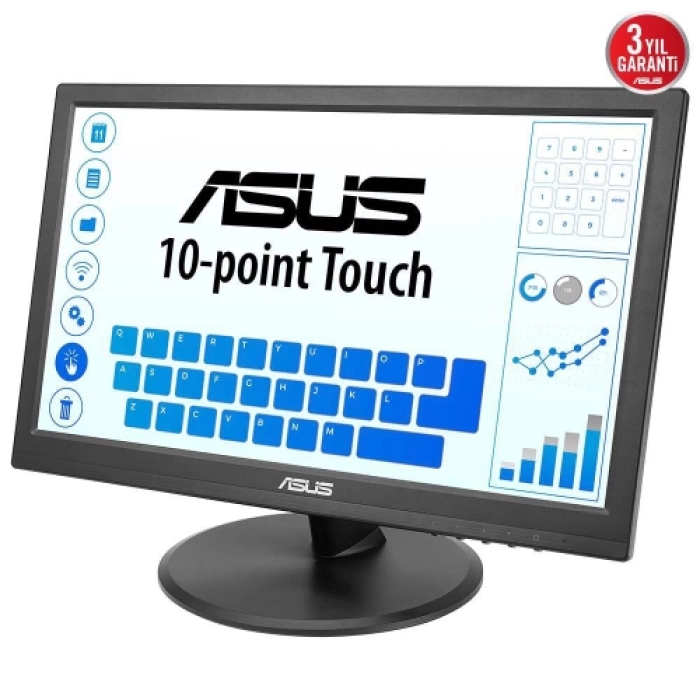 ASUS VT168HR 15.6" 5ms, 60Hz, Dokunmatik, HDMI, D-Sub, Düşük Mavi Işık, FreeSync, TN Panel Monitör
