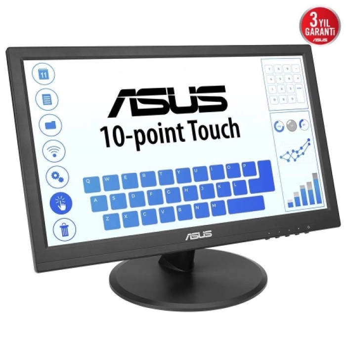 ASUS VT168HR 15.6" 5ms, 60Hz, Dokunmatik, HDMI, D-Sub, Düşük Mavi Işık, FreeSync, TN Panel Monitör