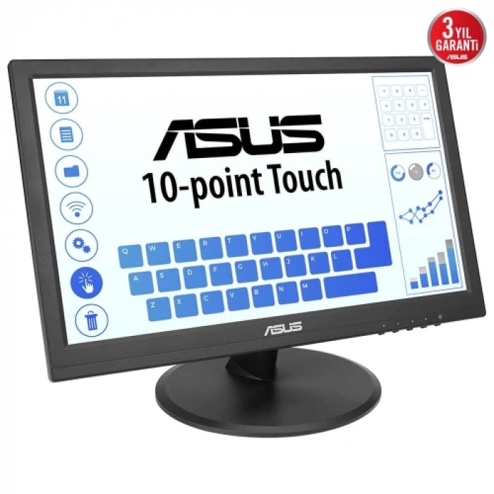 ASUS VT169HE 15.6" 5ms, 60Hz, Dokunmatik, HDMI, D-Sub, Düşük Mavi Işık, FreeSync, IPS Panel Monitör
