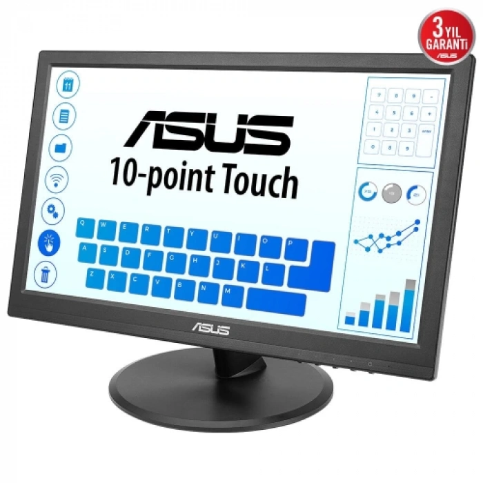 ASUS VT169HE 15.6" 5ms, 60Hz, Dokunmatik, HDMI, D-Sub, Düşük Mavi Işık, FreeSync, IPS Panel Monitör
