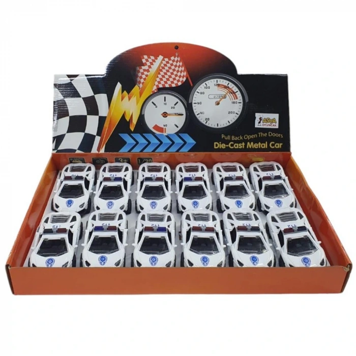 Asya Oyuncak Metal Polis Arabası 1/30 Ilk-001