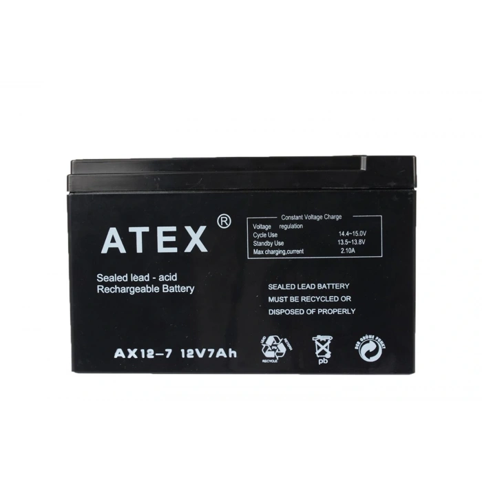 Atex Ax-12v 7ah Bakımsız Kuru Akü