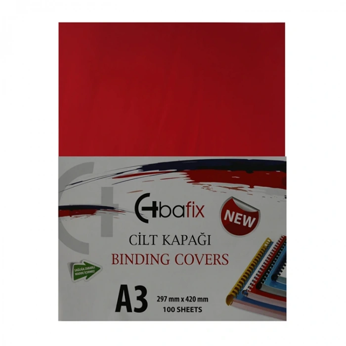 Bafix Cilt Kapağı Plastik Opak A3 160 Mıc Kırmızı