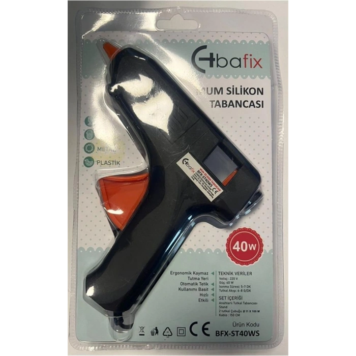 Bafix Mum Silikon Tabancası Siyah 40w