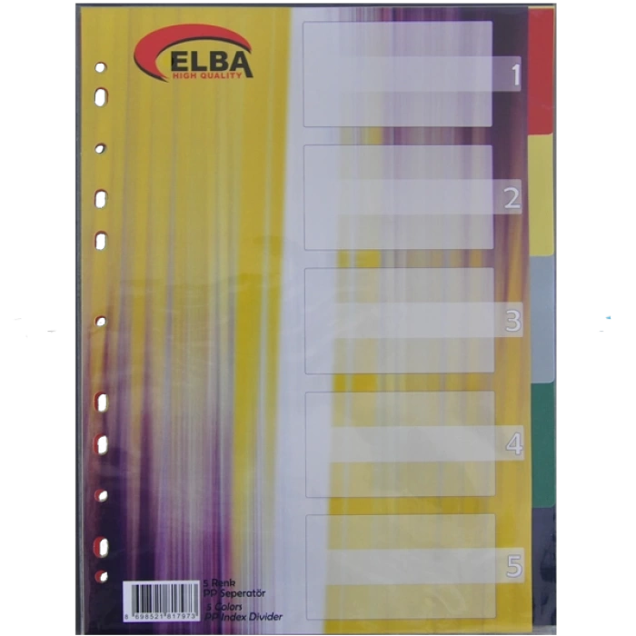 Bafix Seperatör 5 Renkli Plastik A4