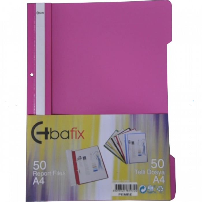 Bafix Telli Dosya Plastik XL Pembe A4