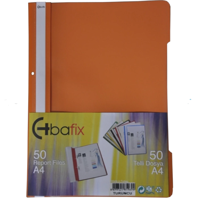 Bafix Telli Dosya Plastik XL Turuncu A4