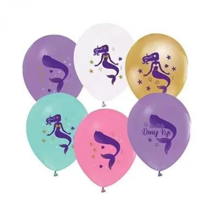 Balonevi Balon 3+1 Pırıltılı Deniz Kızı Baskılı 12