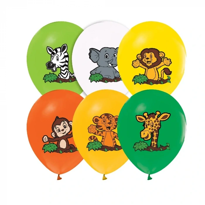 Balonevi Balon 4+1 Safari Baskılı 12 8 Li