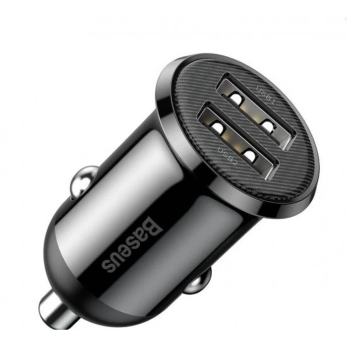 Baseus CCALLP-01 Grain Pro 2xUSB 4.8A Araç Şarj Cihazı-Siyah