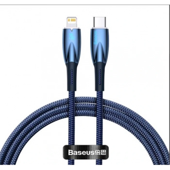 Baseus Glimmer Series Mavi Cadh000003 1mt 20w Type-c To Lightning Şarj Kablosu Örgülü
