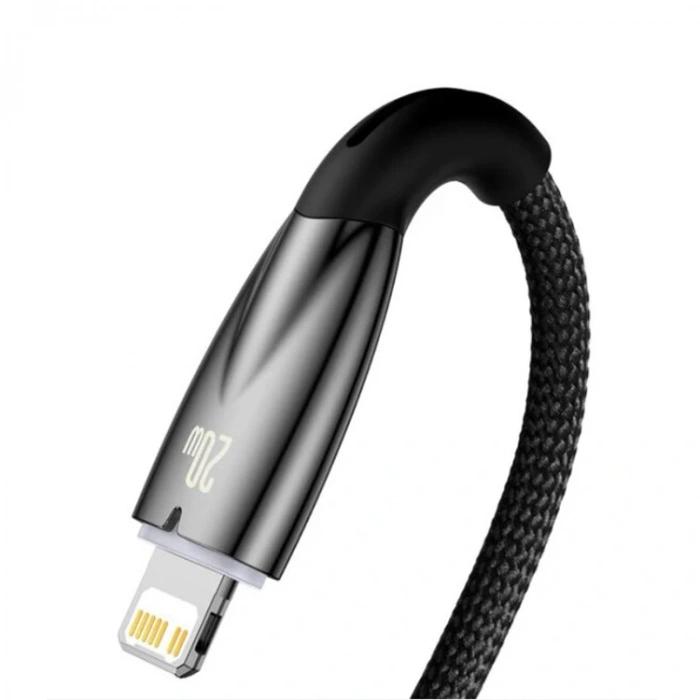 Baseus Glimmer Series Siyah Cadh000001 1mt 20w Type-c To Lightning Şarj Kablosu Örgülü