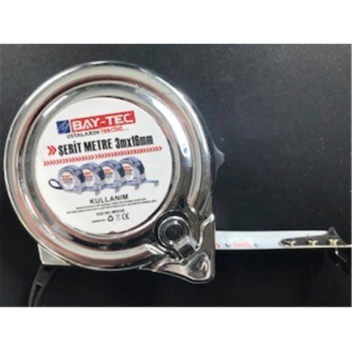 Bay-tec Mk4145 3mt 16mm Krom Şerit Metre
