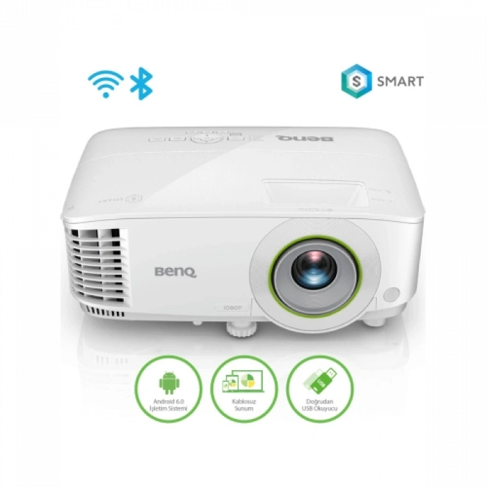 BENQ EW600, 3600 ANSI, 1280x800 WXGA, 1xHDMI, VGA, USB Okuyucu, DLP, Kablosuz Wireless, Android, SMART, Projeksiyon