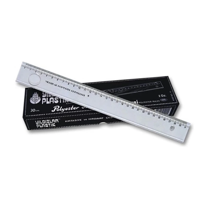 Beş Yıldızlar Standart Cetvel Plastik Mercekli 30 CM 010