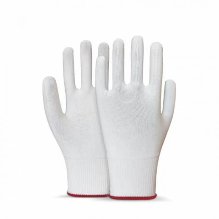 Beybi Polyester Örgülü Beyaz 10 Beden Kasiyer Eldiven 10lu Paket