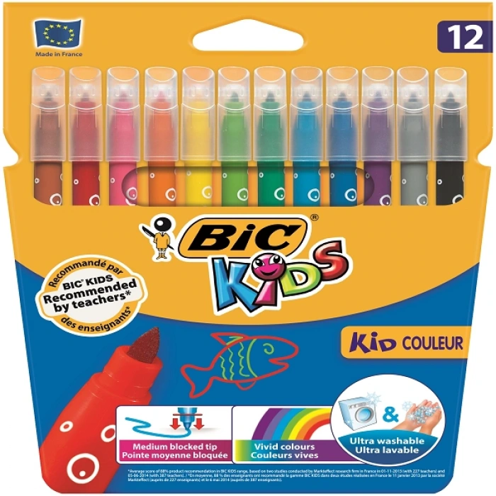 Bic Keçeli Kalem Kids Couleur Yıkanabilir 12 Renk 920293