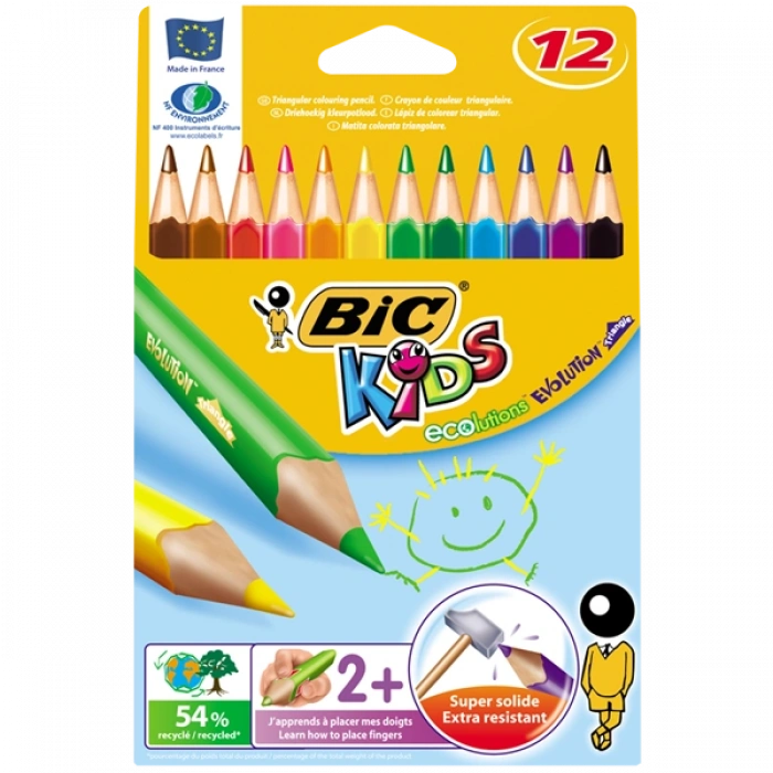 Bic Kuru Boya Evolution Üçgen Jumbo 12 Li 829735