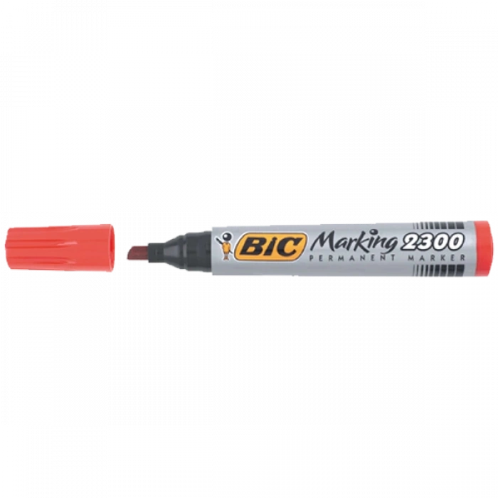 Bic Markör Permanent Kesik Uçlu Kırmızı 2300 03