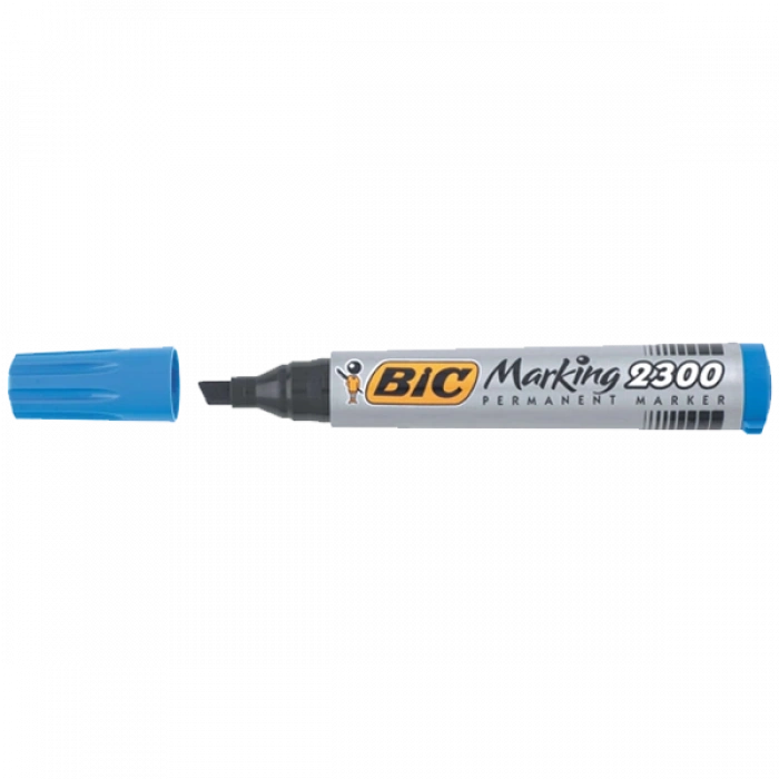 Bic Markör Permanent Kesik Uçlu Mavi 2300 06