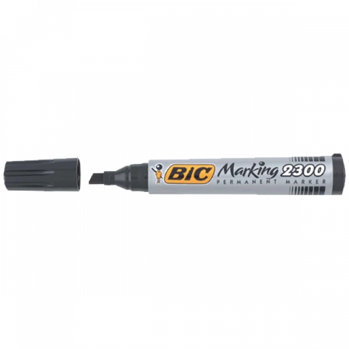 Bic Markör Permanent Kesik Uçlu Siyah 2300 09