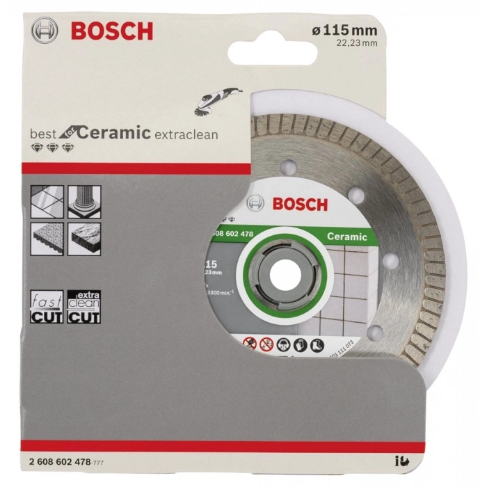 Bosch Best Serisi Seramik İçin Extra Temiz Kesim Turbo Segman  Elmas Kesme Diski 115 Mm