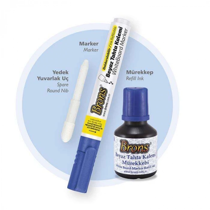 Brons Tahta Kalemi Mürekkebi 250 Cc Mavi Br-9151
