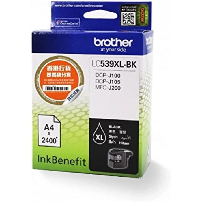 Brother Lc539xlbk Black Siyah 2.400 Sayfa Kartuş Dcp-j105 Mfc-j200