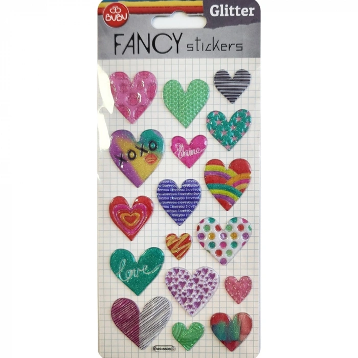 Bu-bu Damla Stickers Glıtter Kalp 9x20 Bubu-pus-6608