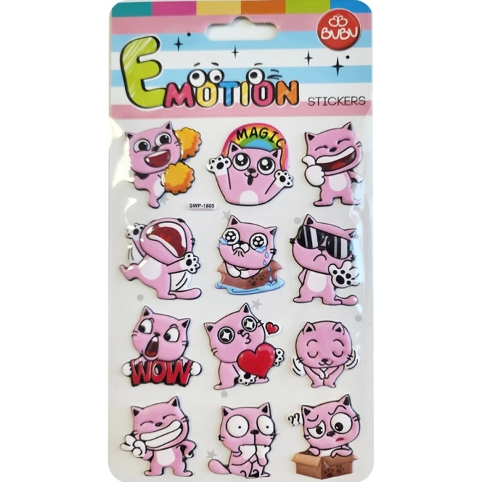 Bu-Bu Emotıons Stıckers Cats 10.9x20.5 BUBU-SWP-1805