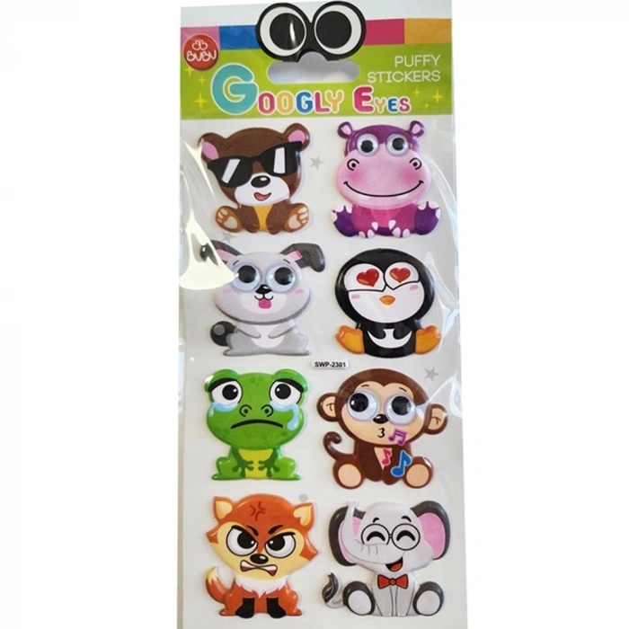 Bu-bu Googly Eyes Puffy Sticker Krşk Hayvanlar 9x21 Bubu-swp-2301