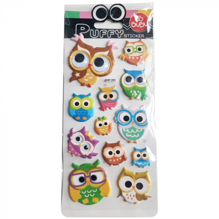 Bu-bu Puffy Stickers Oynar Gözlü Baykuşlar 9x21 Bubu-swp-2002