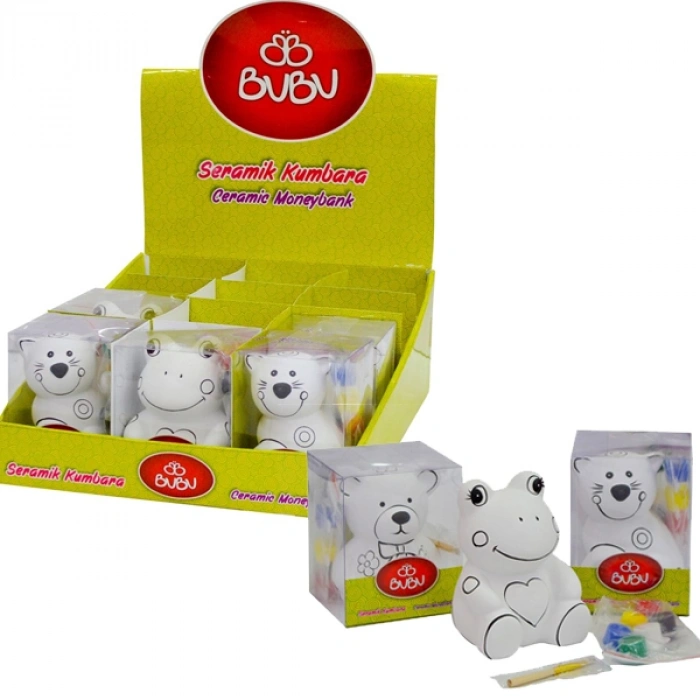 Bu-bu Seramik Kumbara Boyama Standı Arabalar 12 Li Bubu-sbs001