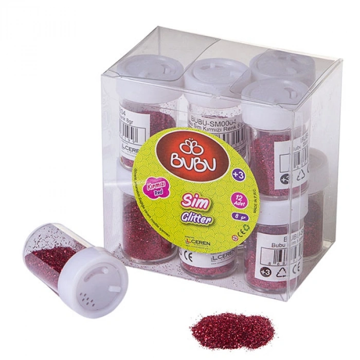 Bu-bu Sim Kırmızı Renk 8 Gr 12 Li Pvc Bubu-sm0004