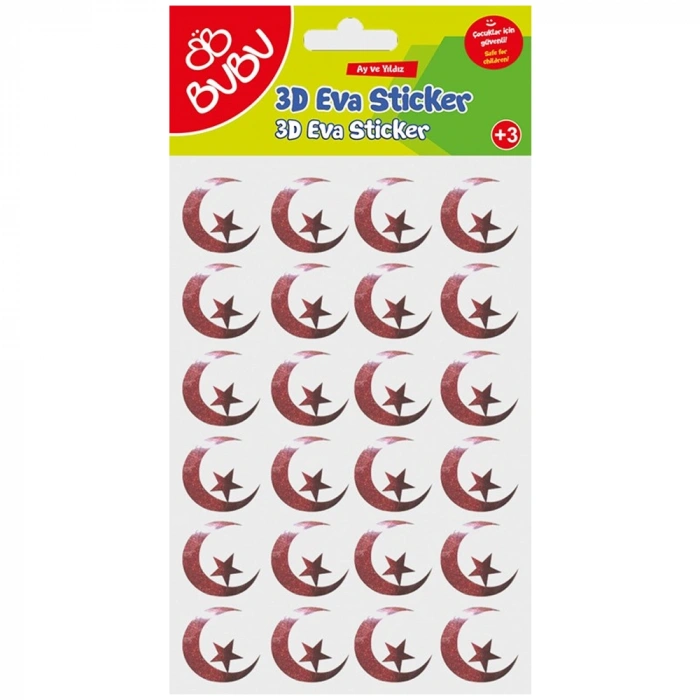 Bu-bu Simli Eva Sticker Yvr.türk Bayrağı Bubu-sts048