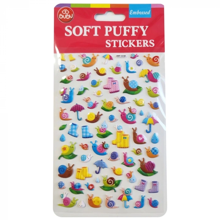 Bu-bu Soft Puffy Stickers Cute Snaıl 10.9x20.5 Bubu-swp-1010b