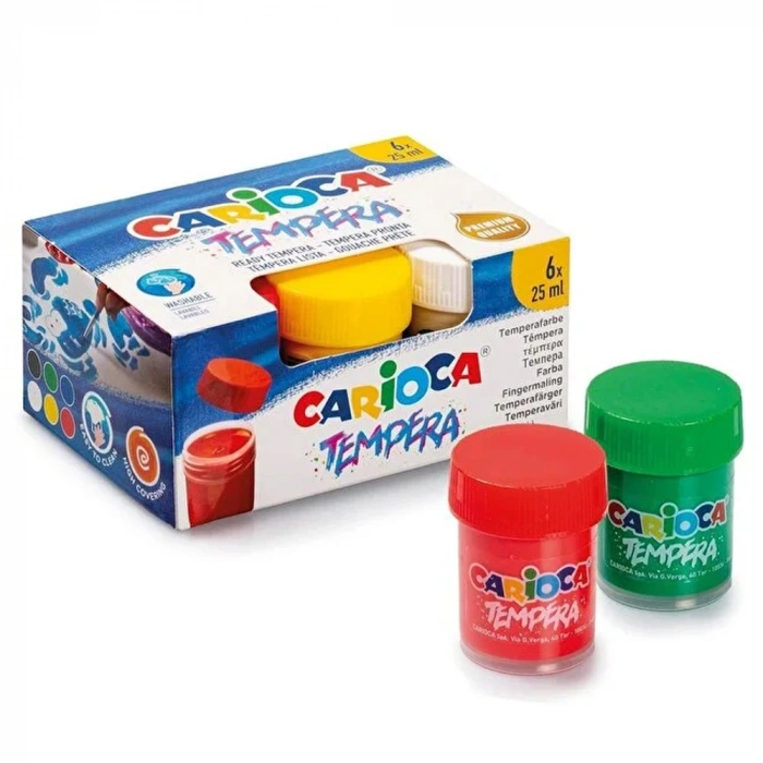 Carioca Tempera Suluboya Süper Yıkanabilir 6 Renk 25 Ml 40422