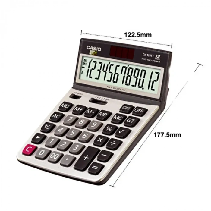 Casio Dx-120st 12 Hane Oynar Başlıklı Masa Üstü Hesap Makinesi