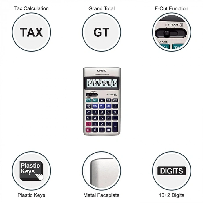 Casio Hl-122tv 12 Hane Cep Tipi Hesap Makinesi