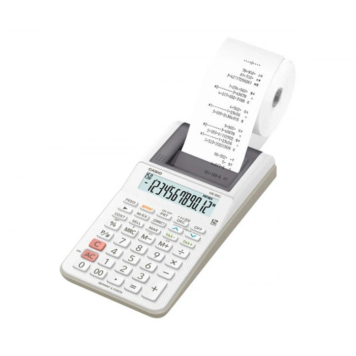 Casio Hr-8rc-we 12 Hane Beyaz Şeritli Hesap Makinesi
