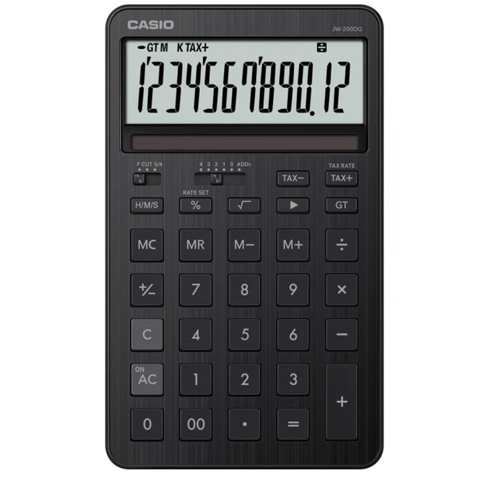 Casio Jw-200dQ-bk 12 Hane Siyah Masa Üstü Hesap Makinesi