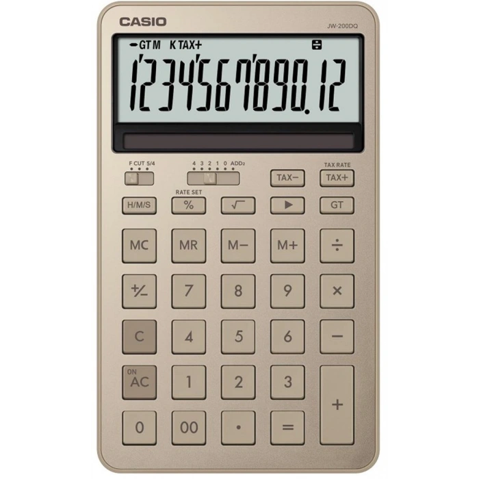 Casio Jw-200dQ-gd12 Hane Parlak Altın Masa Üstü Hesap Makinesi