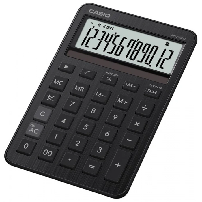 Casio Ms-200dQ-bk 12 Hane Beyaz Masa Üstü Hesap Makinesi