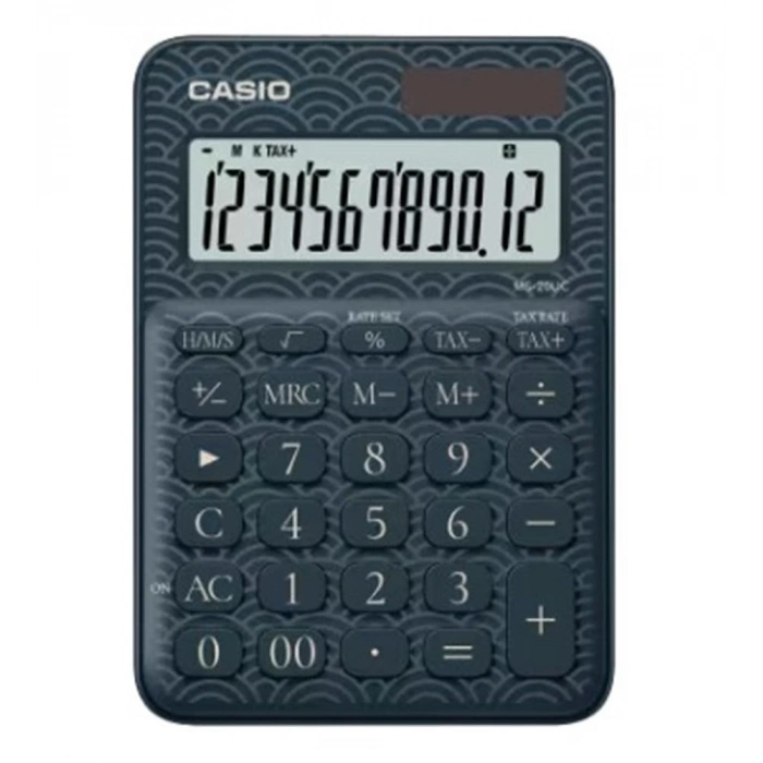 Casio MS-20UC-JBU 12 Hane Lacivert Desenli Masa Üstü Hesap Makinesi