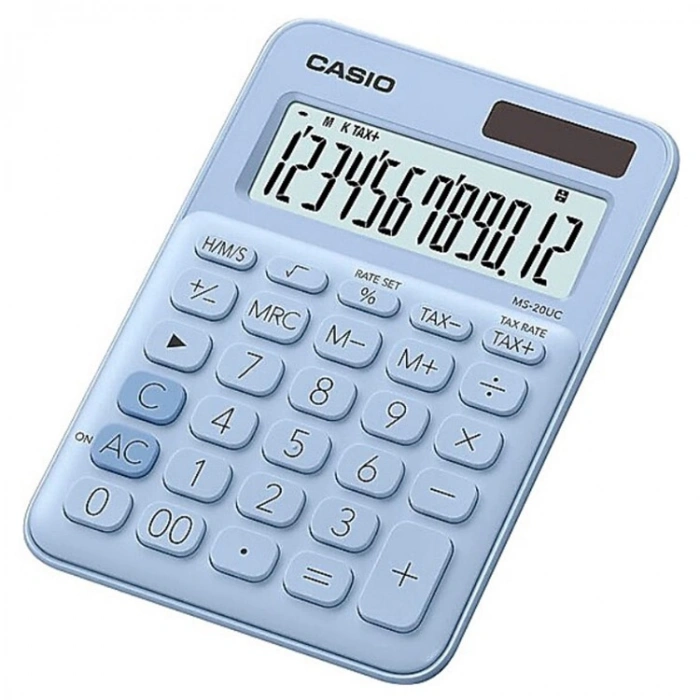Casio MS-20UC-LB 12 Hane Açık Mavi Masaüstü Hesap Makinesi