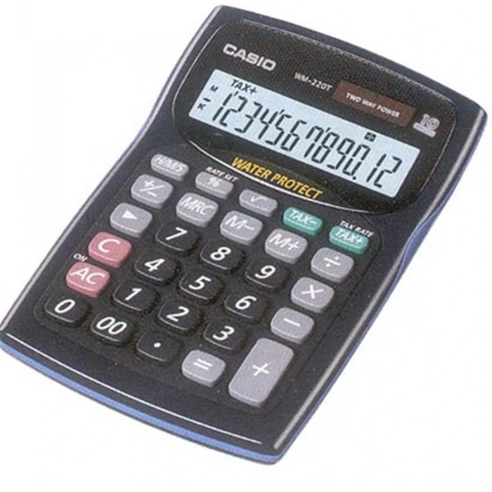 Casio Wm-220ms-bu 12 Hane Mavi Suya-toza Dayanıklı Masa Üstü Hesap Makinesi