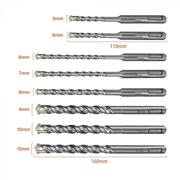 Cat Da03901 10 Parça Tungsten Karbür Sds-plus Beton Matkap Uç Seti