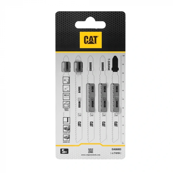 Cat Da06003 5 Parça Profesyonel Ahşap Çapaksız Temiz Kesim Dekupaj Testere Bıçağı, Ucu