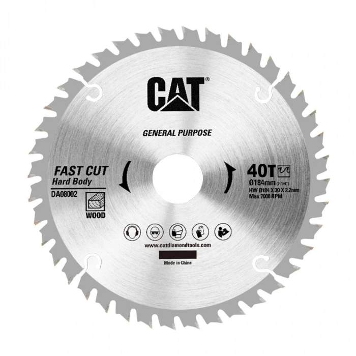 Cat Da08002 184x30mm Ahşap Kesme Elmas, Daire Testere Bıçağı 40 Diş