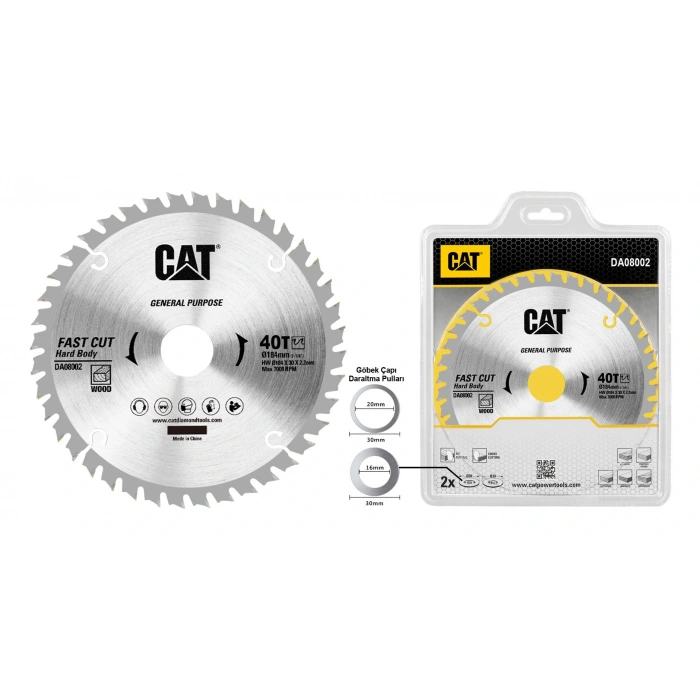 Cat Da08002 184x30mm Ahşap Kesme Elmas, Daire Testere Bıçağı 40 Diş